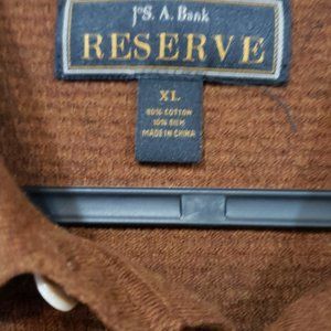 Jos. A. Bank Reserve Collection Cotton & Silk Long Sleeve Polo Sweater - XL Rust